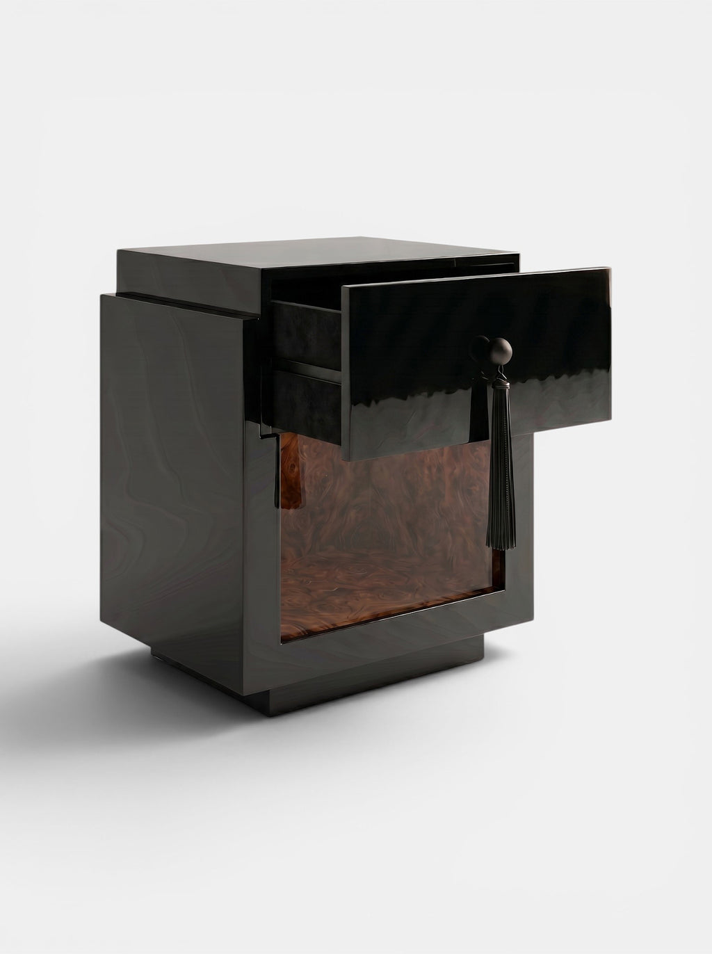 Leo Black And Dark Burl Wood