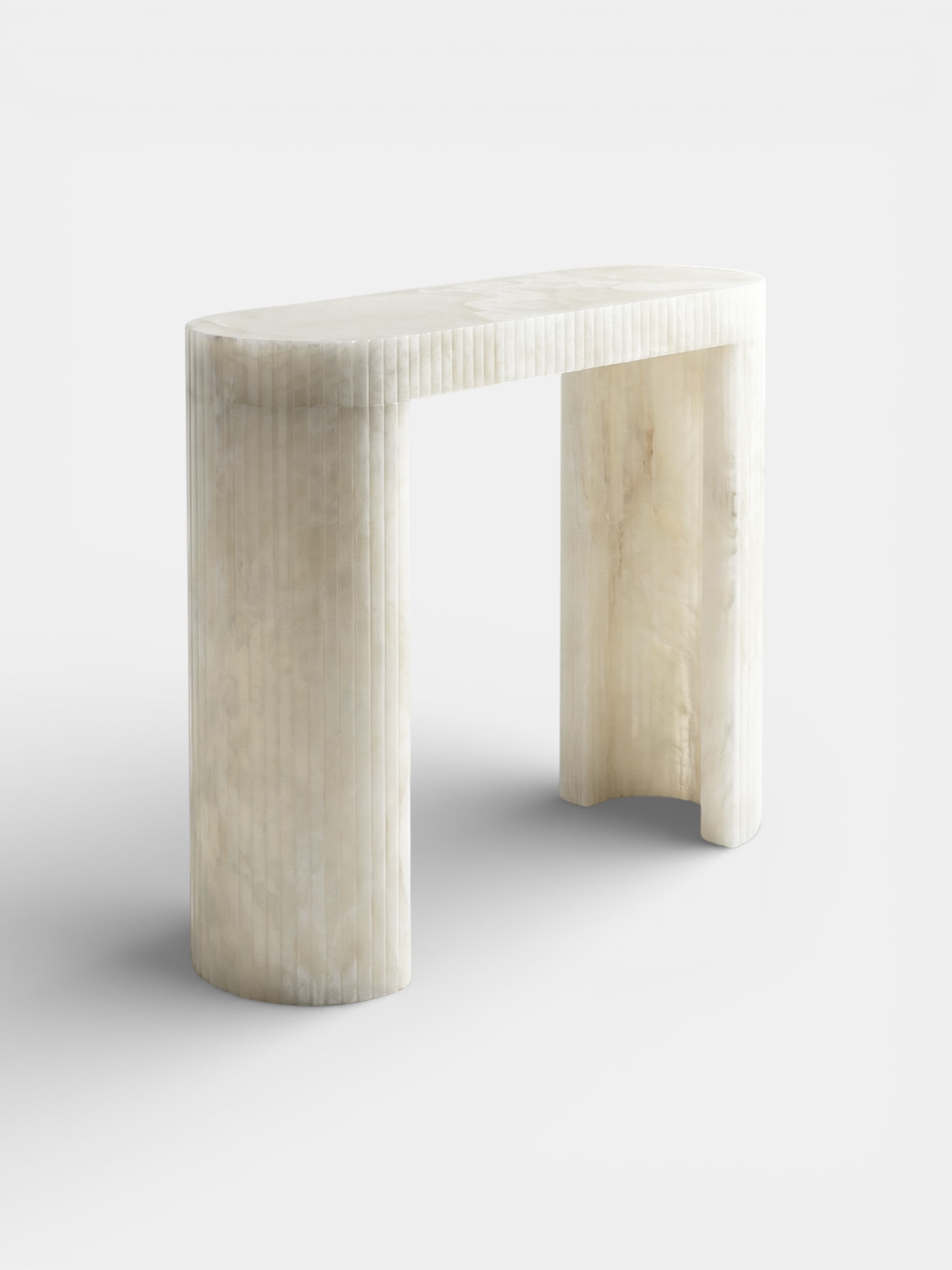 Luna White Onyx Console