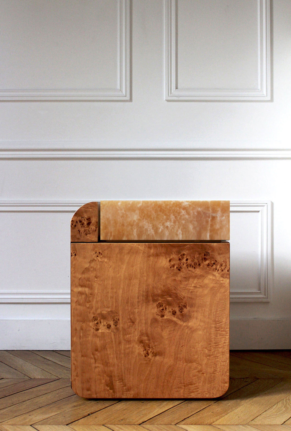 Amo Burl Wood Storage Table