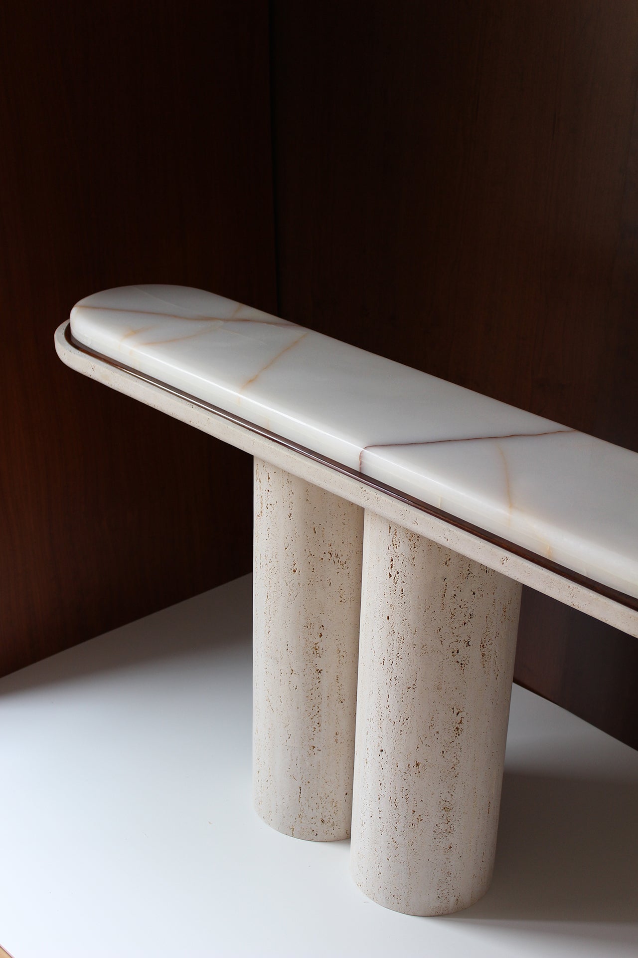 Ida Travertin And Onyx Console