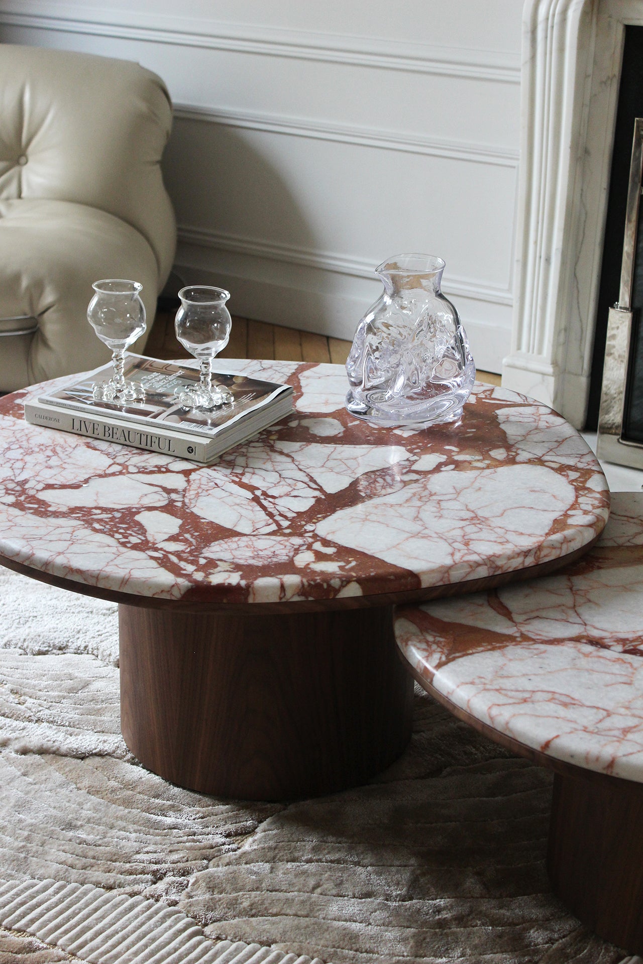 Luxury Calacatta Marble Table Alexis Duo MARBERA Italian