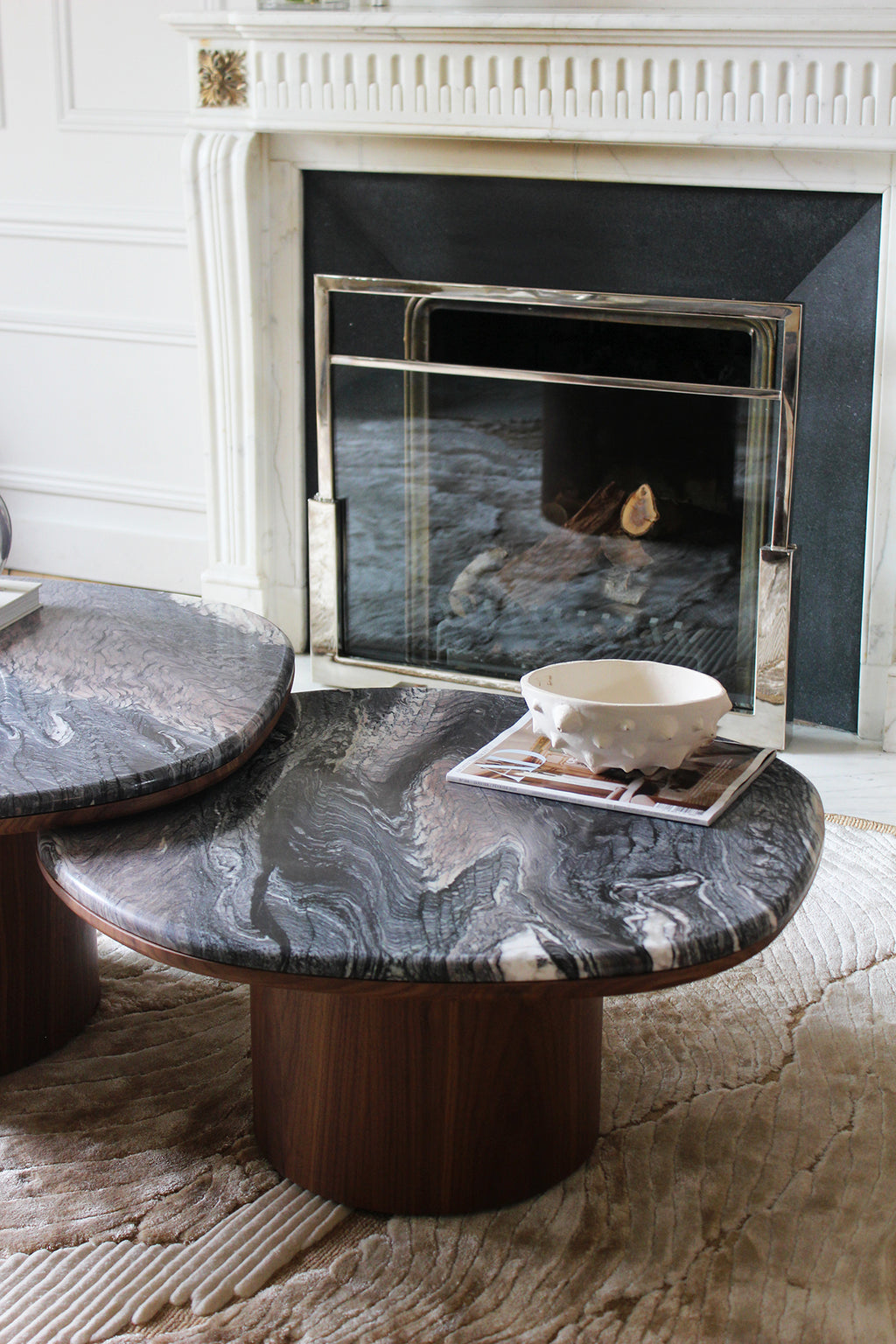 Alexis Duo Tables Cipolino Marble And Wood