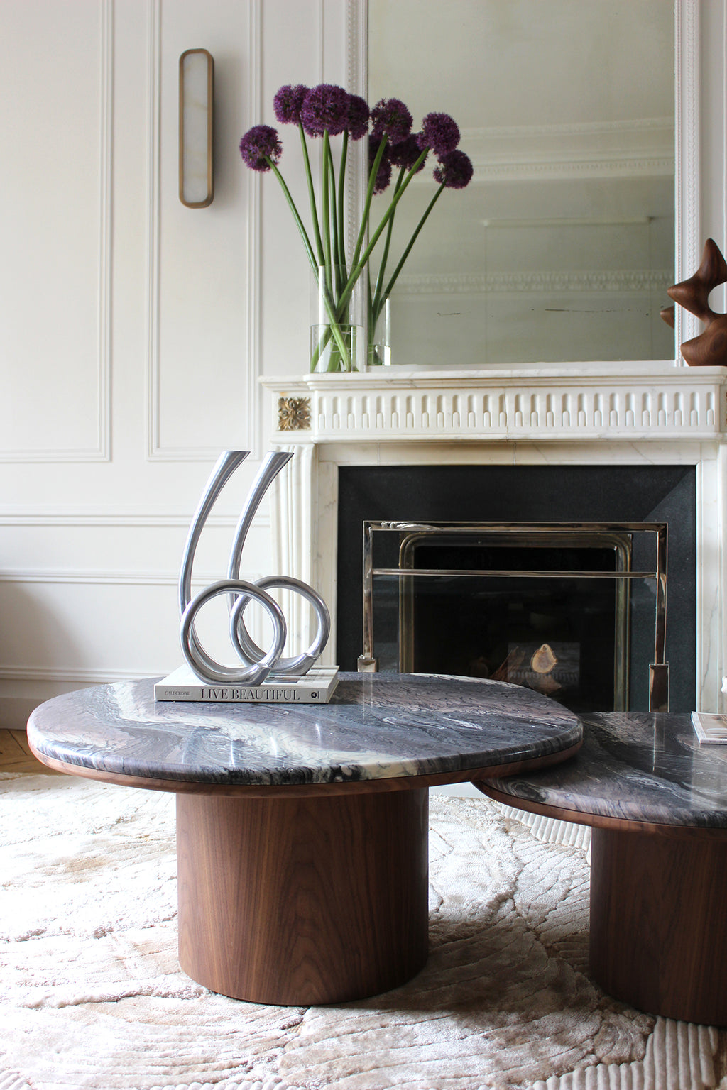Alexis Duo Tables Cipolino Marble And Wood