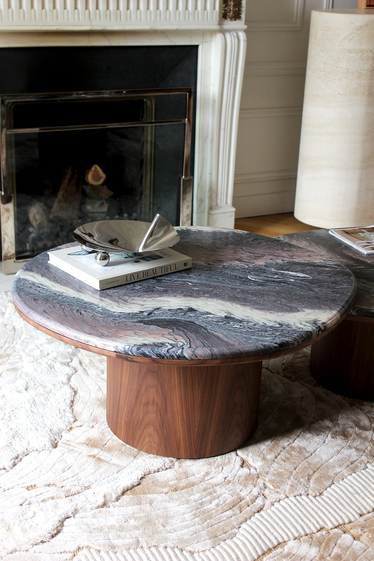 Alexis Duo Tables Cipolino Marble And Wood