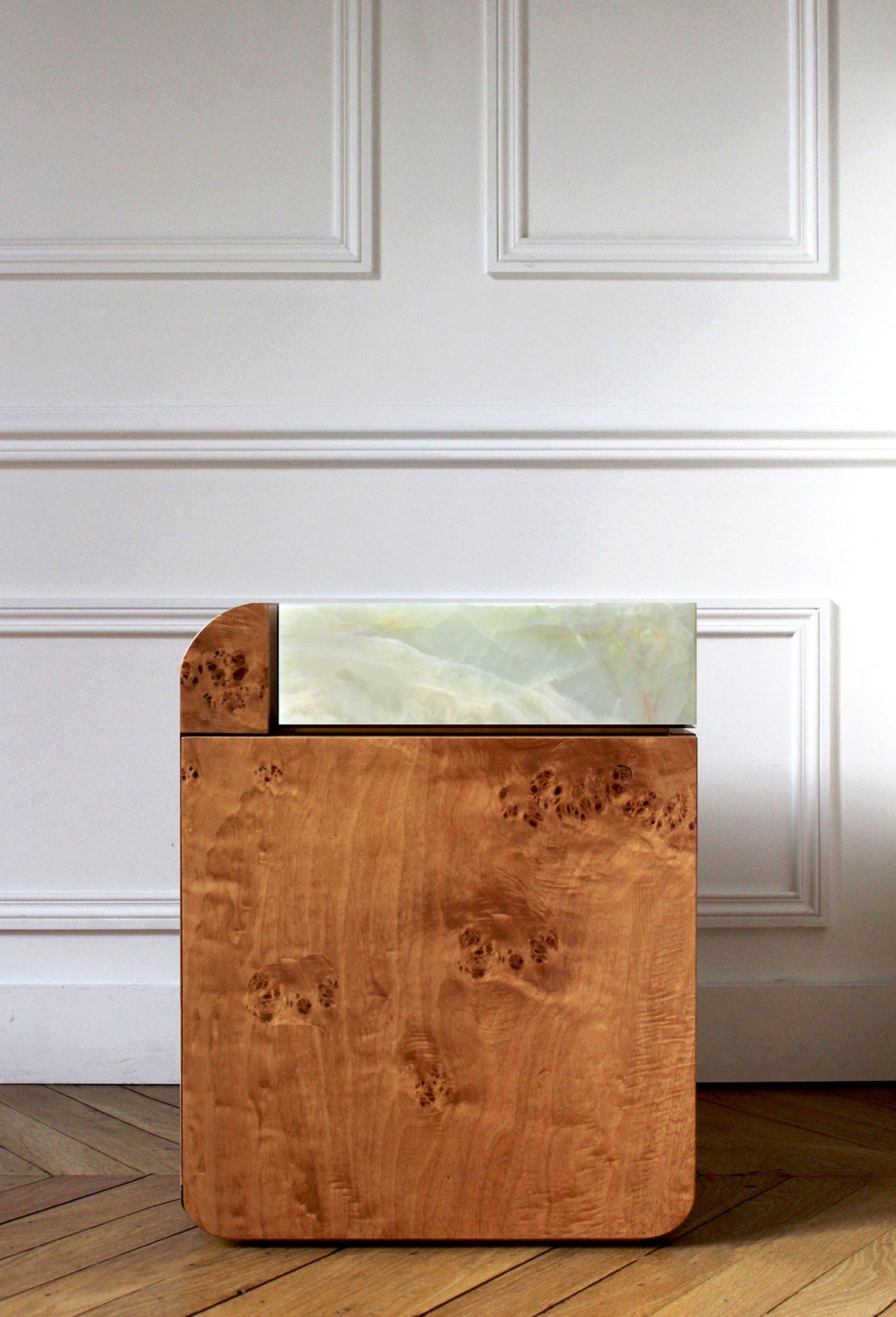 Amo Burl Wood Storage Table