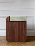 Amo Walnut and Ivory Onyx Storage Table