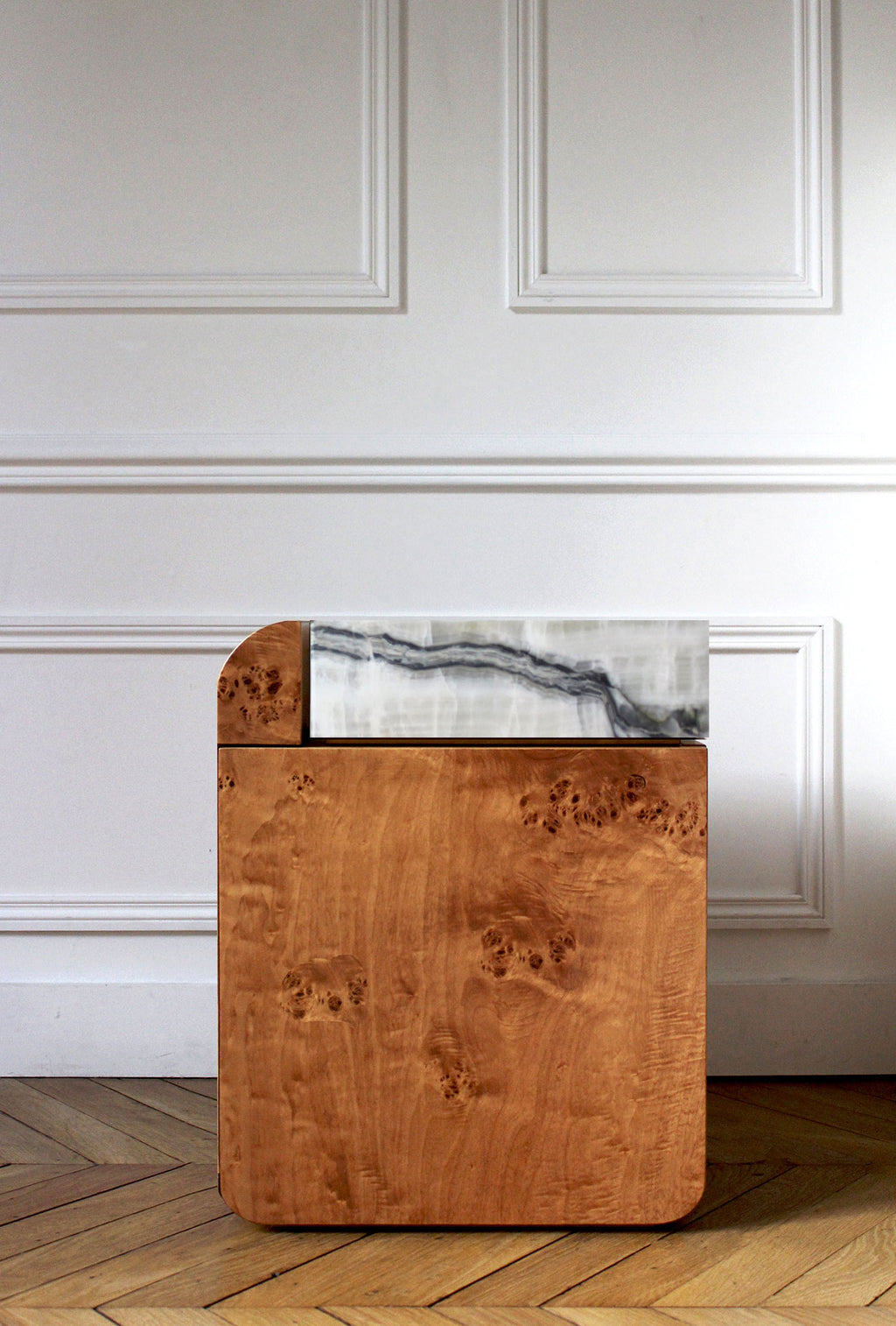 Amo Burl Wood Storage Table