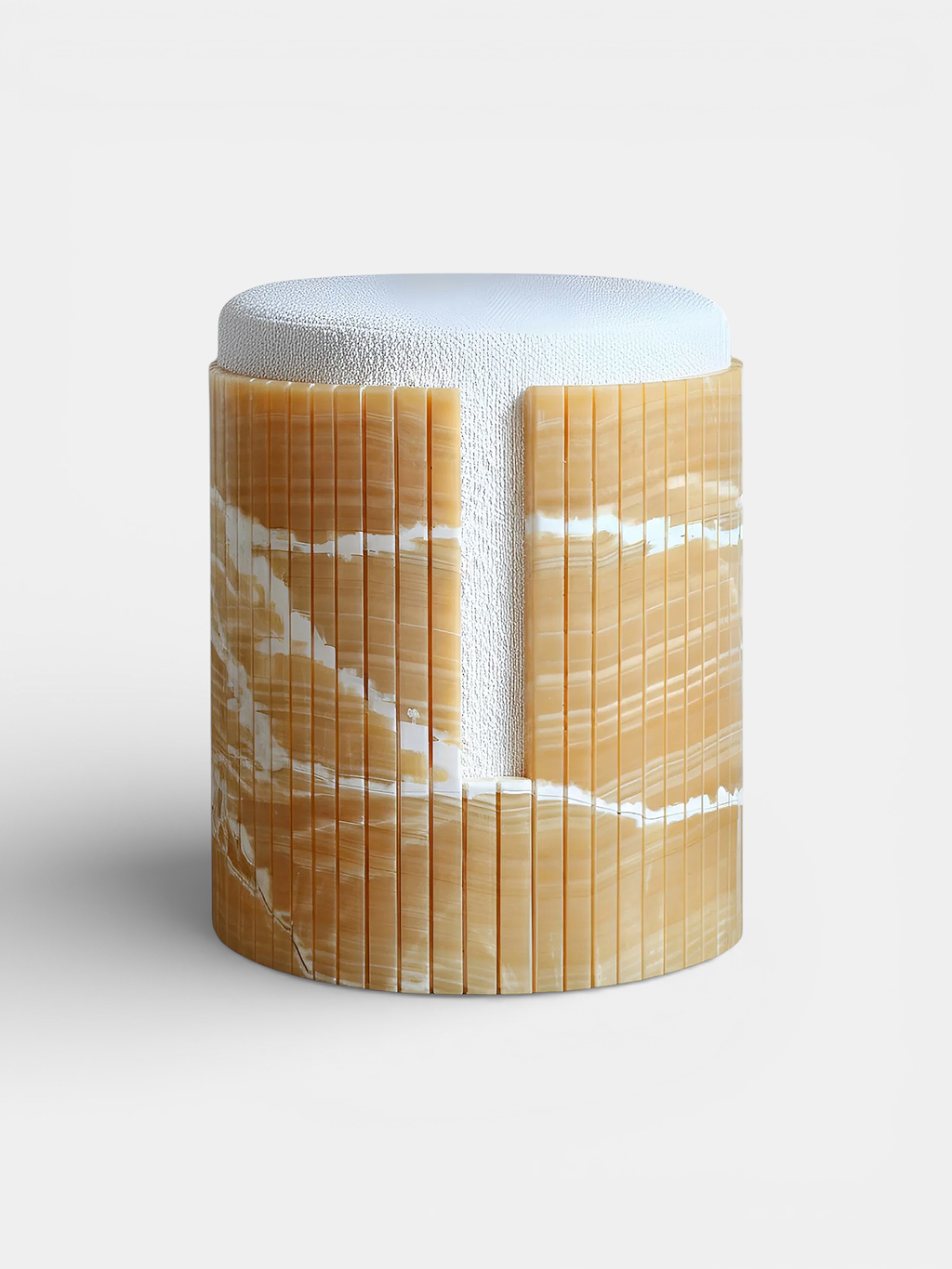 MARBERA Dolce luxury stool in mango onyx marble Italian craftsmanship contemporary design