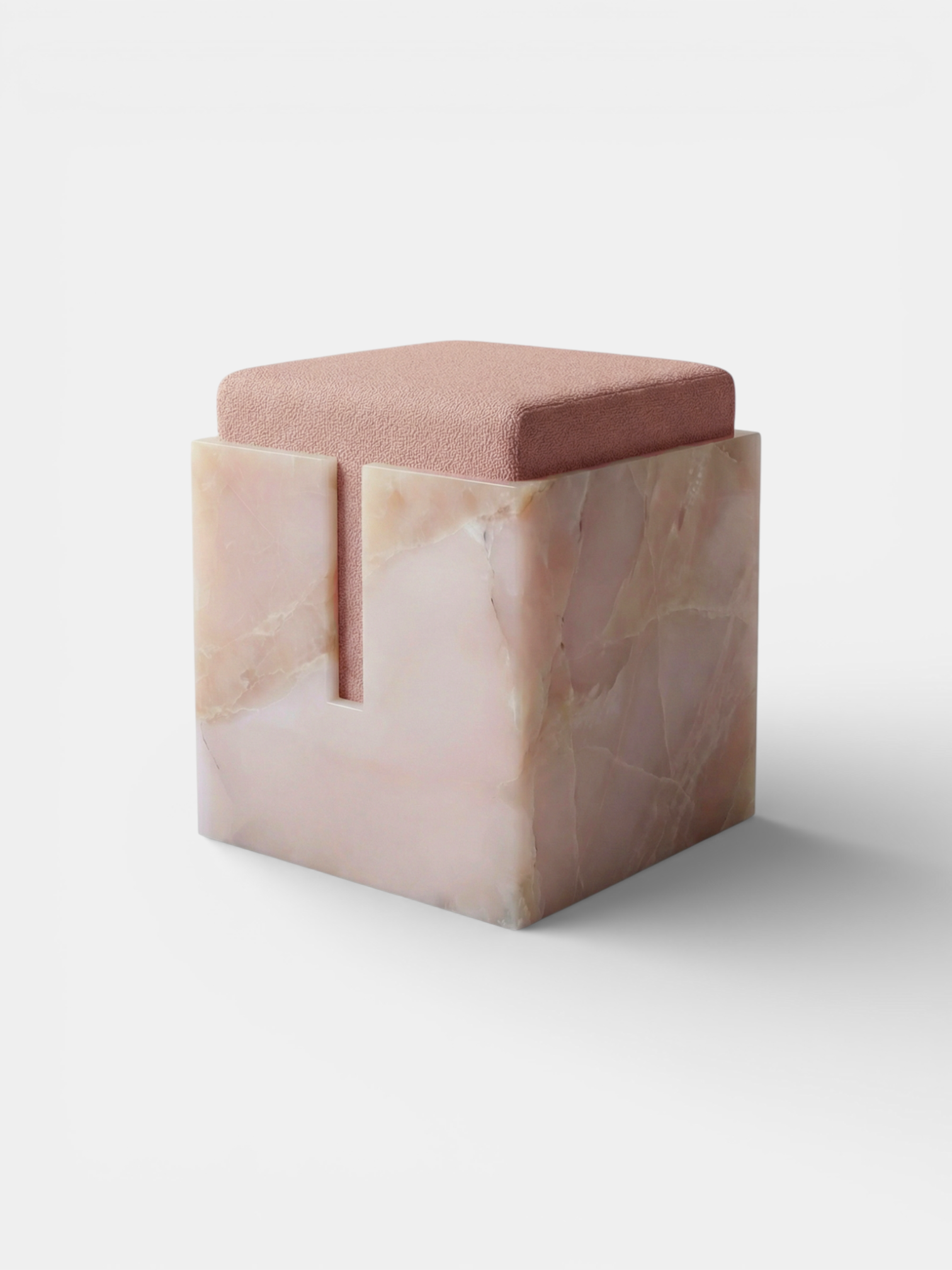 Gabi Pink Onyx Stool