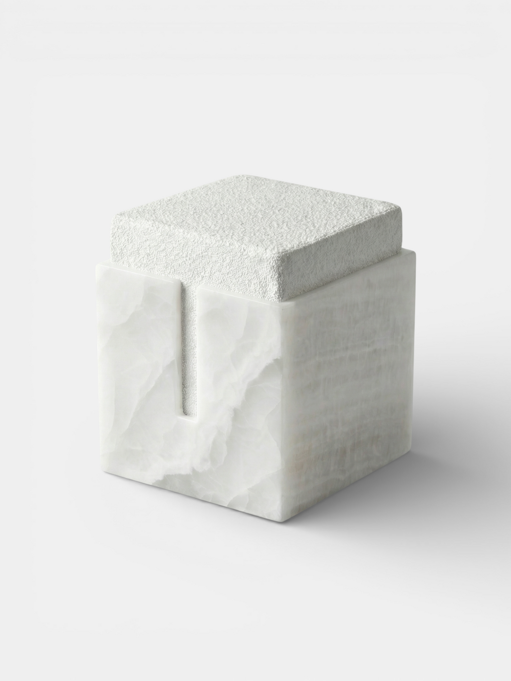 Gabi White Onyx Stool