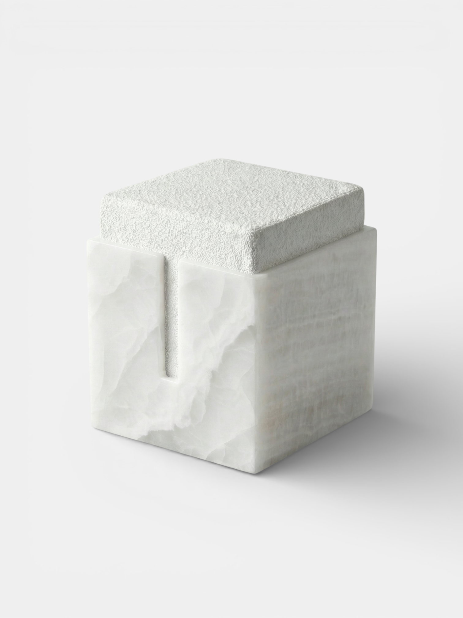 Gabi White Onyx Stool