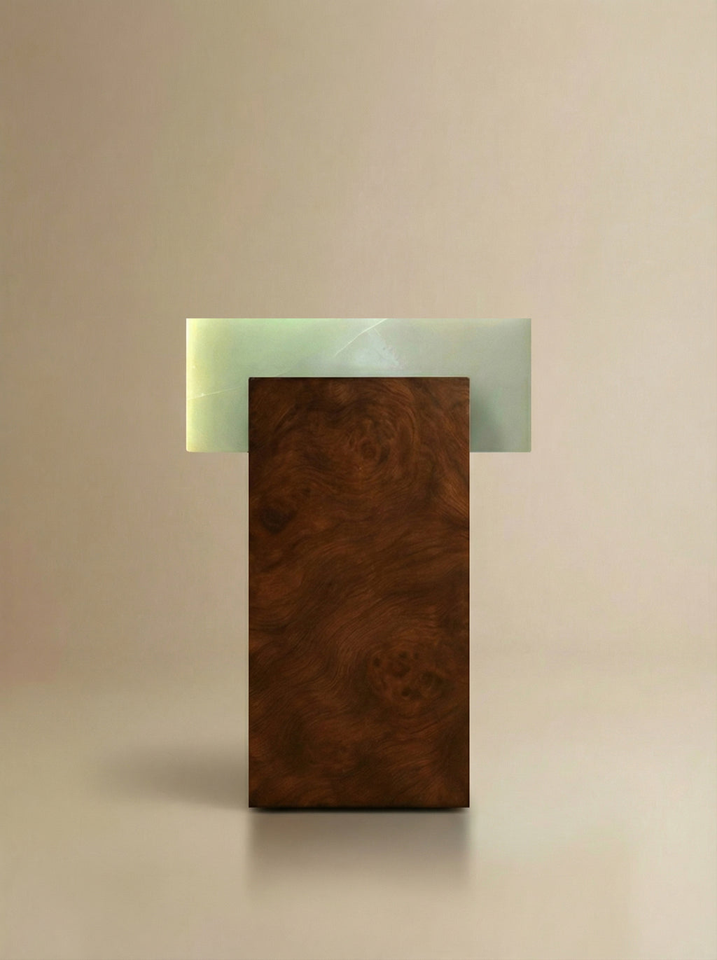 Gaia Burl Wood And Green Onyx