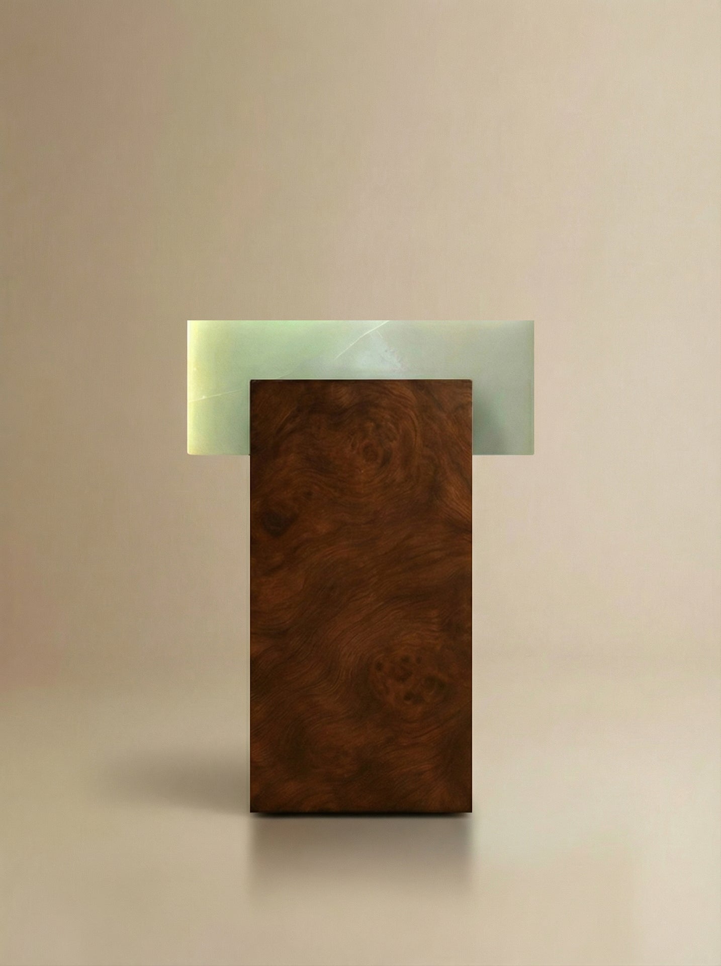 Gaia Burl Wood And Green Onyx