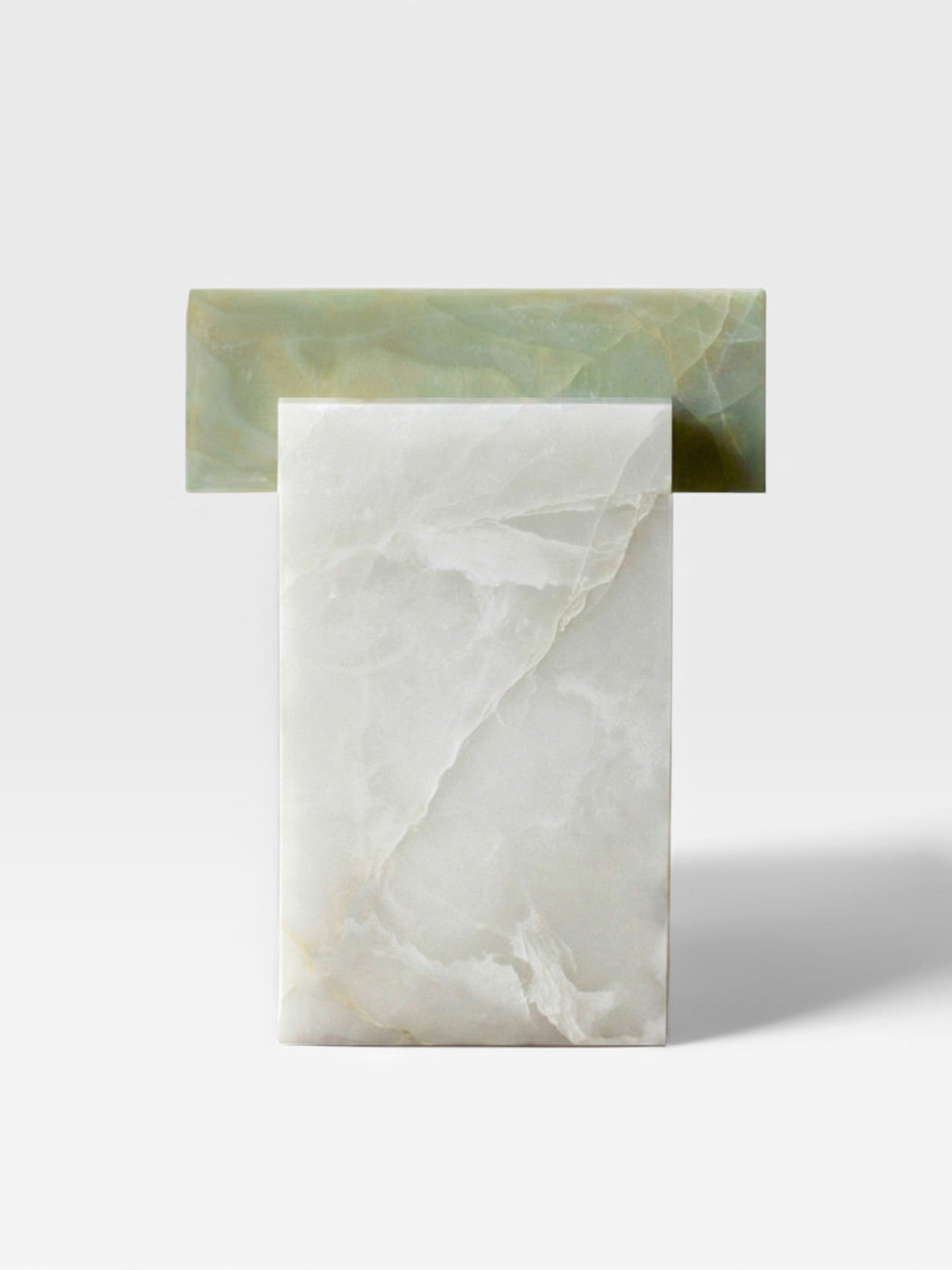 Gaia White and Green Onyx Table