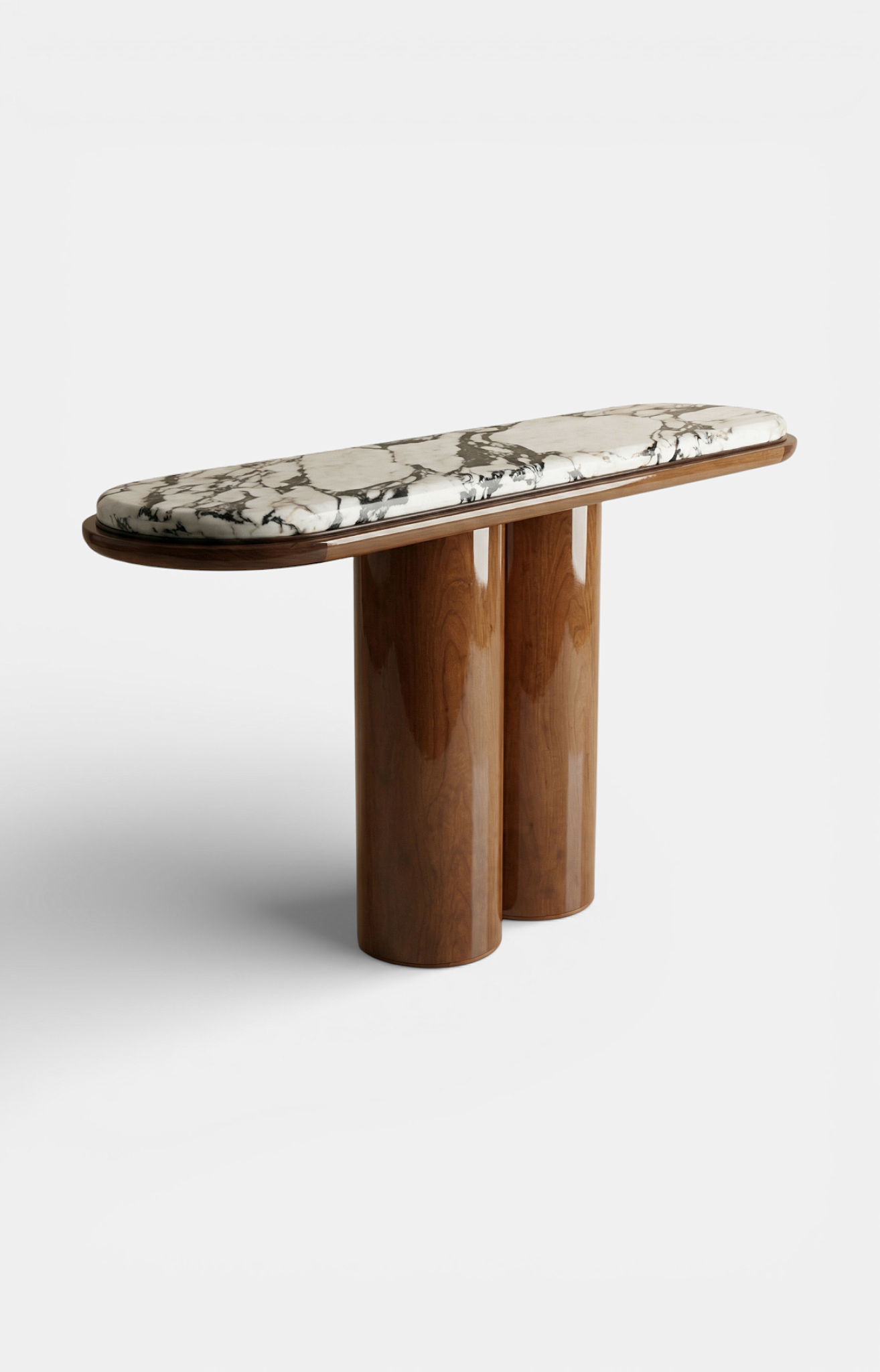 Ida Wood And Calacatta Viola Marble Console