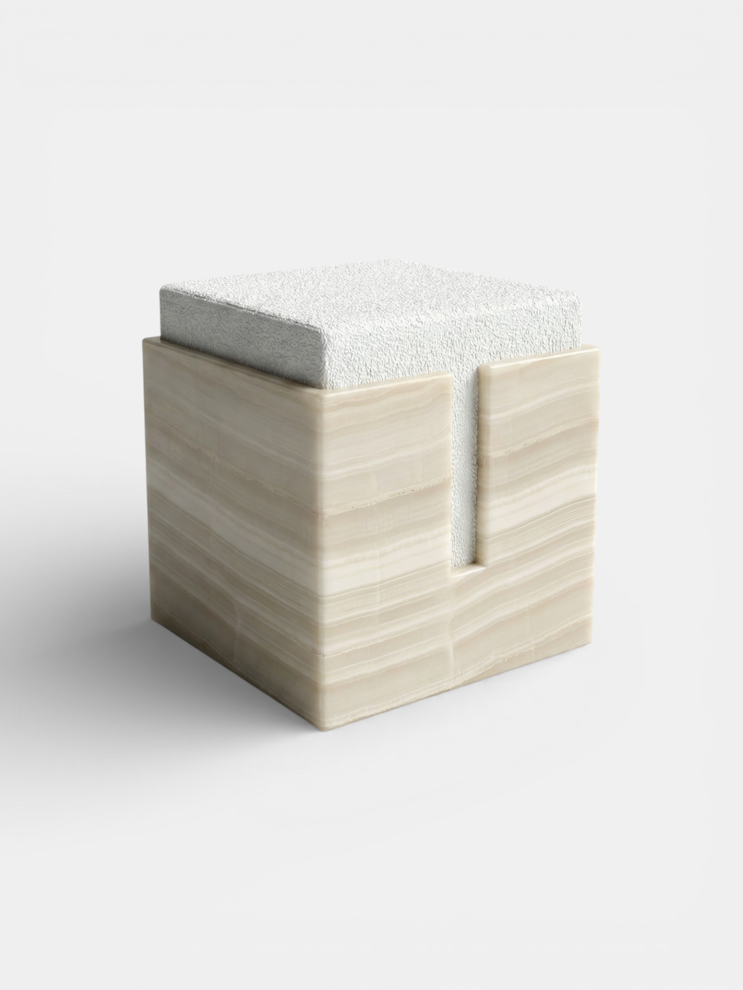 Gabi Ivory Onyx Stool