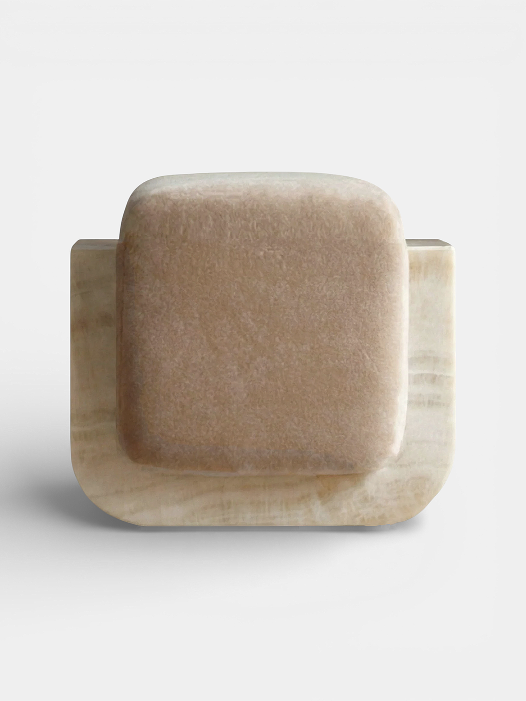 Ivory Onyx Mohair Oggy Stool