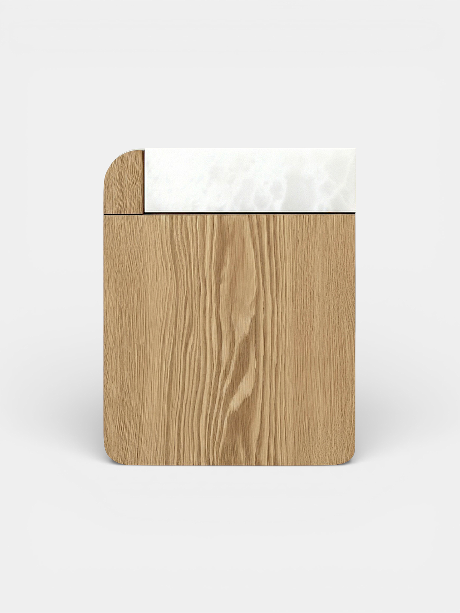 Amo Oak and White Onyx Storage Table