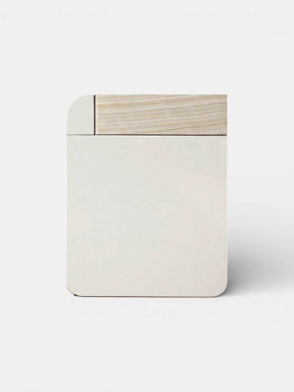 Amo Off-White and Ivory Onyx Storage Table