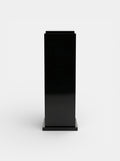 Black lacquered plinth side view - Italian luxury furniture pedestal with glossy finish