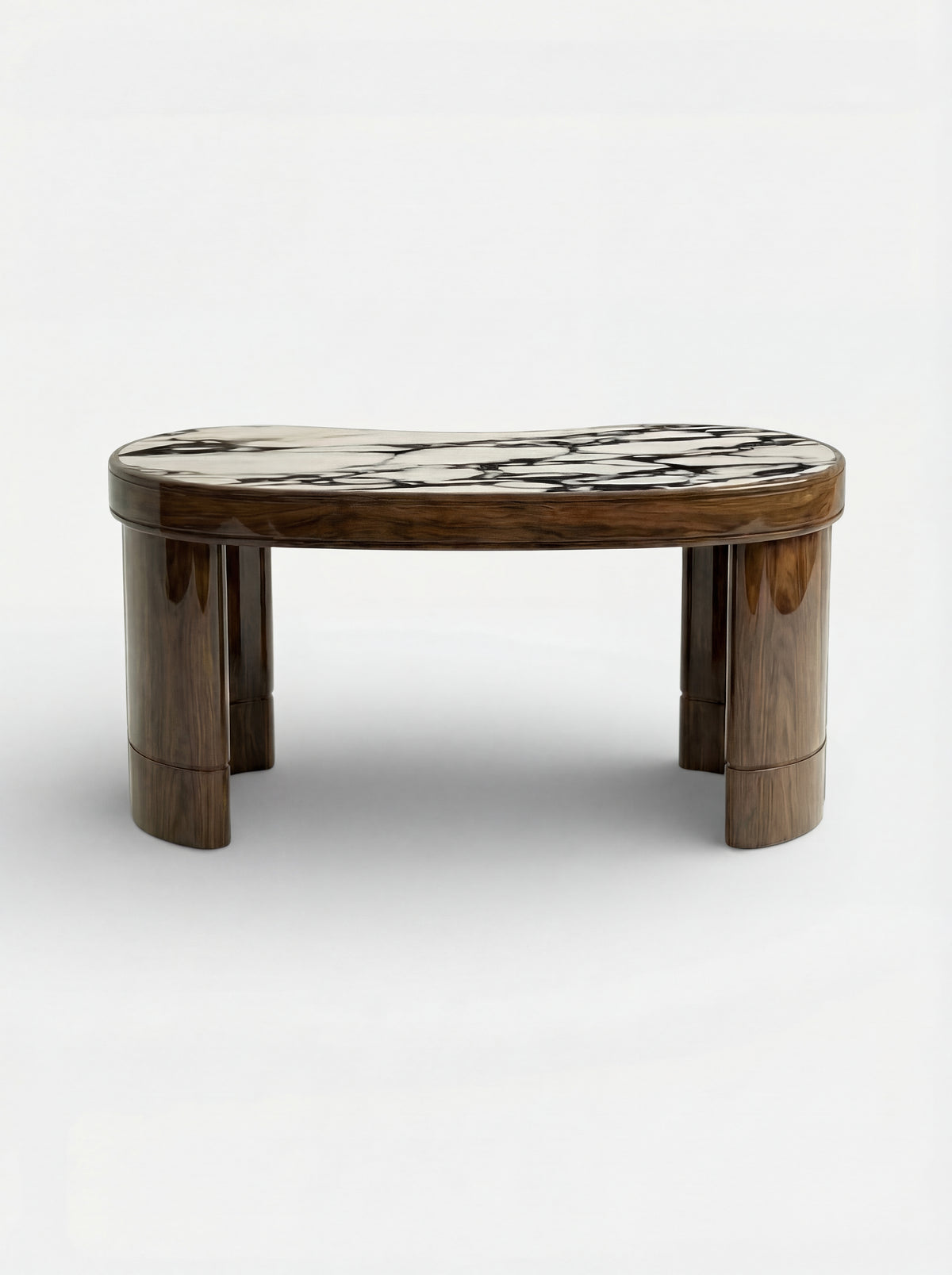 MARBERA Nicola Calacatta Marble Wood Desk Italian Luxury