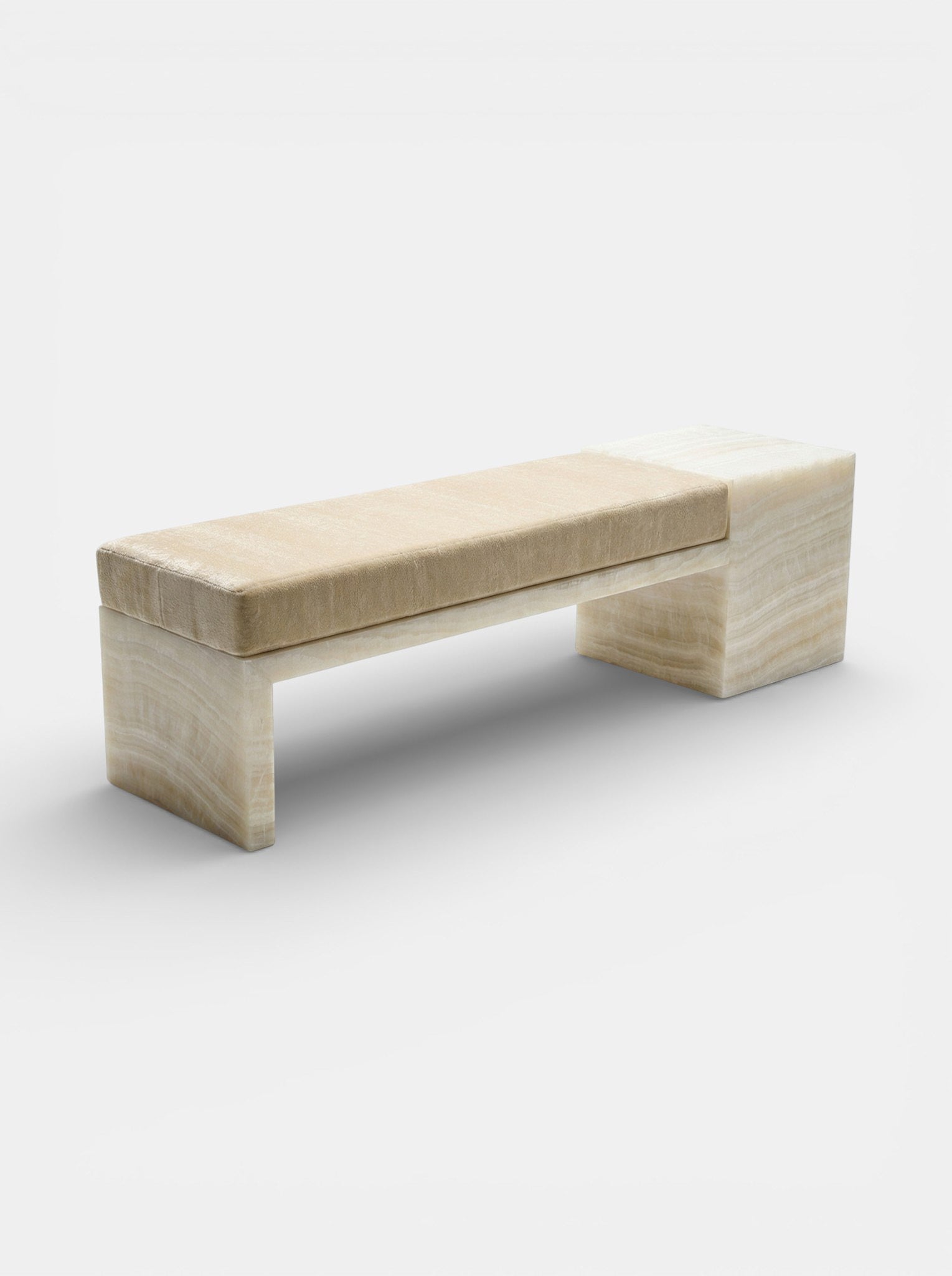Meryl Bench Ivory Onyx Mohair