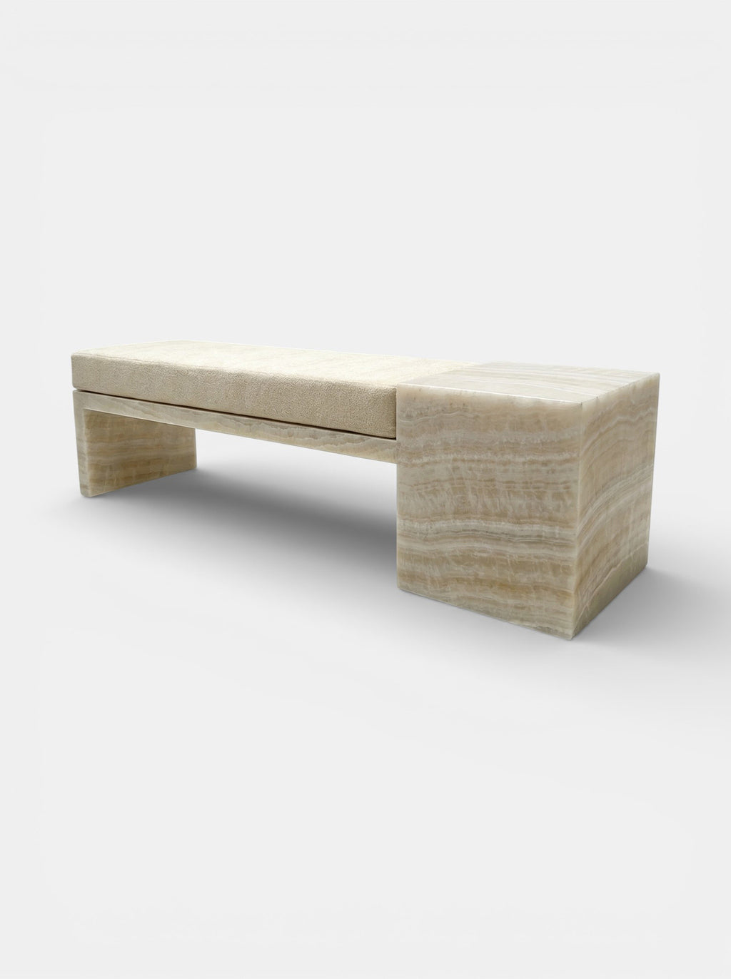 Meryl Bench Ivory Onyx Mohair