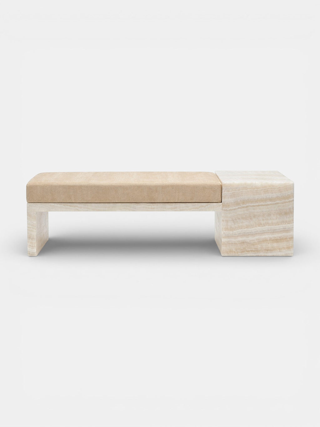 Meryl Bench Ivory Onyx Mohair