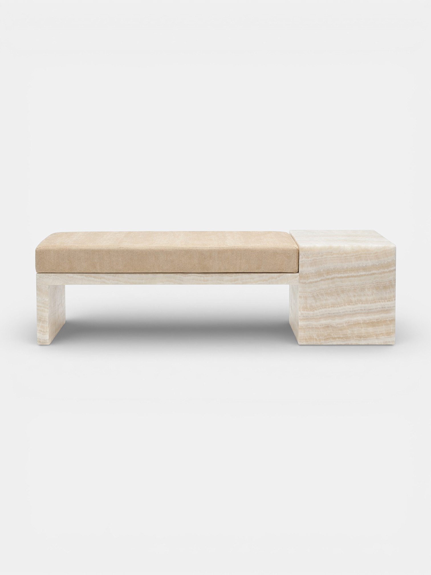 Meryl Bench Ivory Onyx Mohair