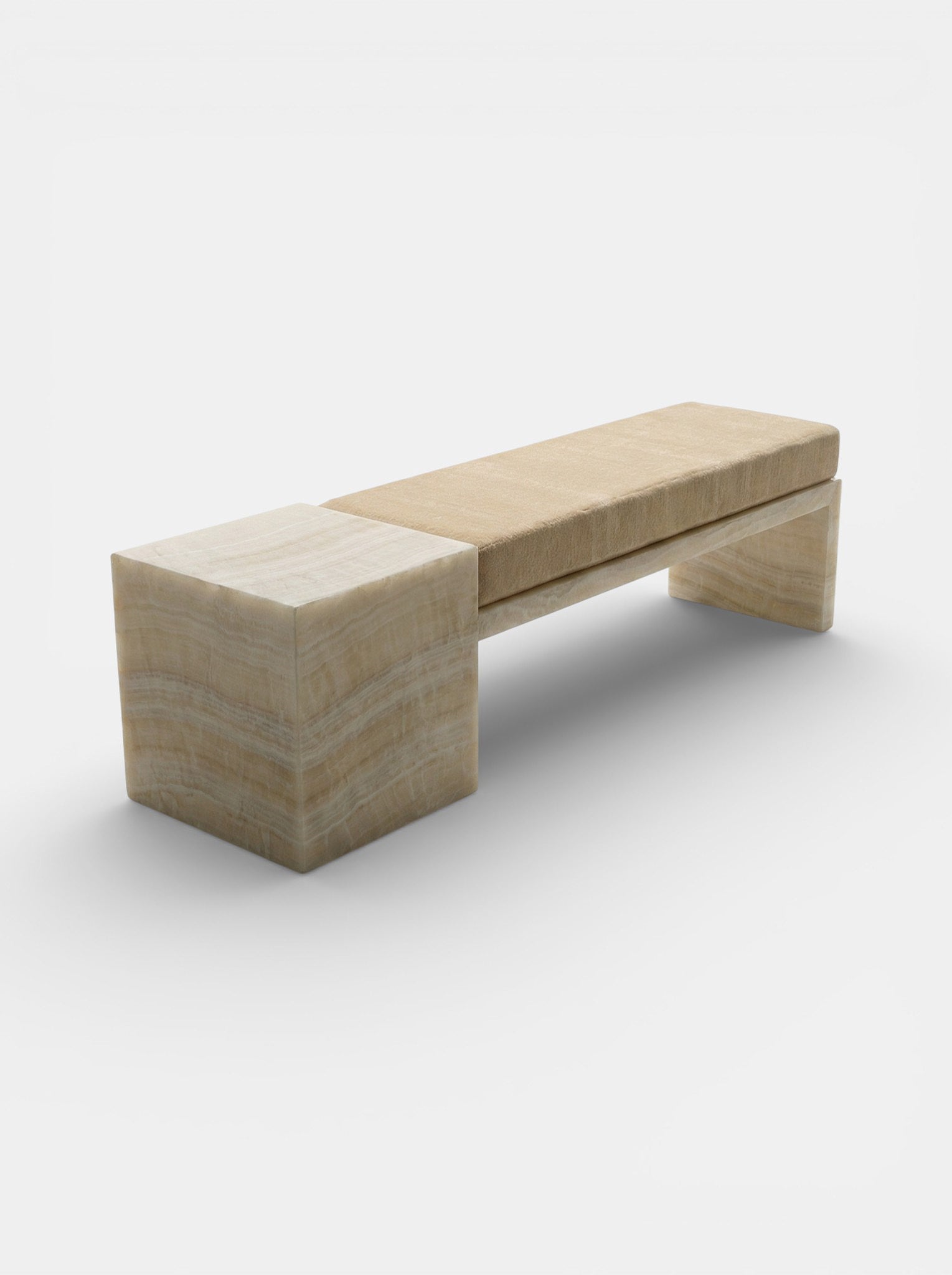 Meryl Bench Ivory Onyx Mohair