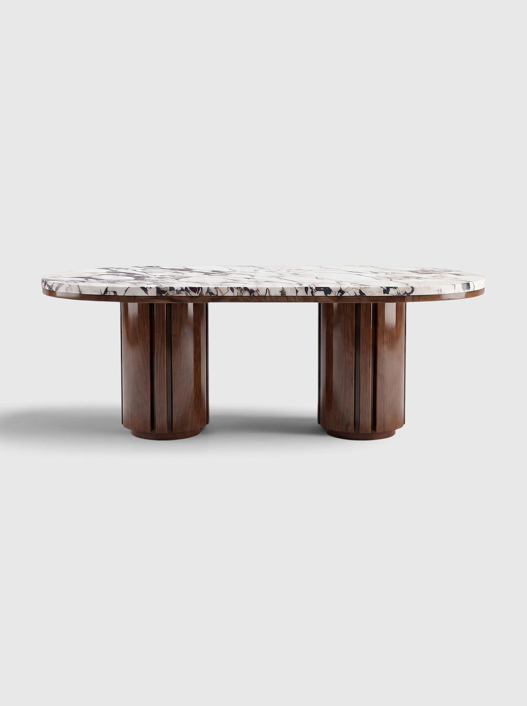 Mira Wood And Calacatta Viola Dining Table