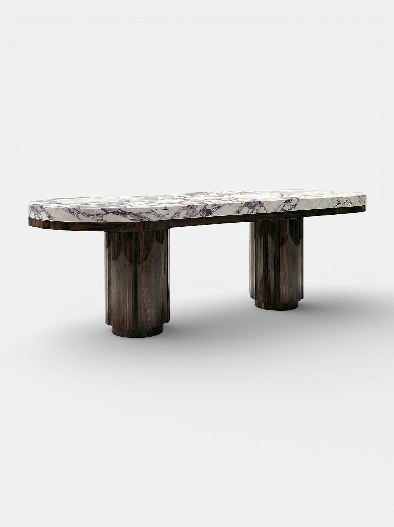 Mira Wood And Calacatta Viola Dinning Table