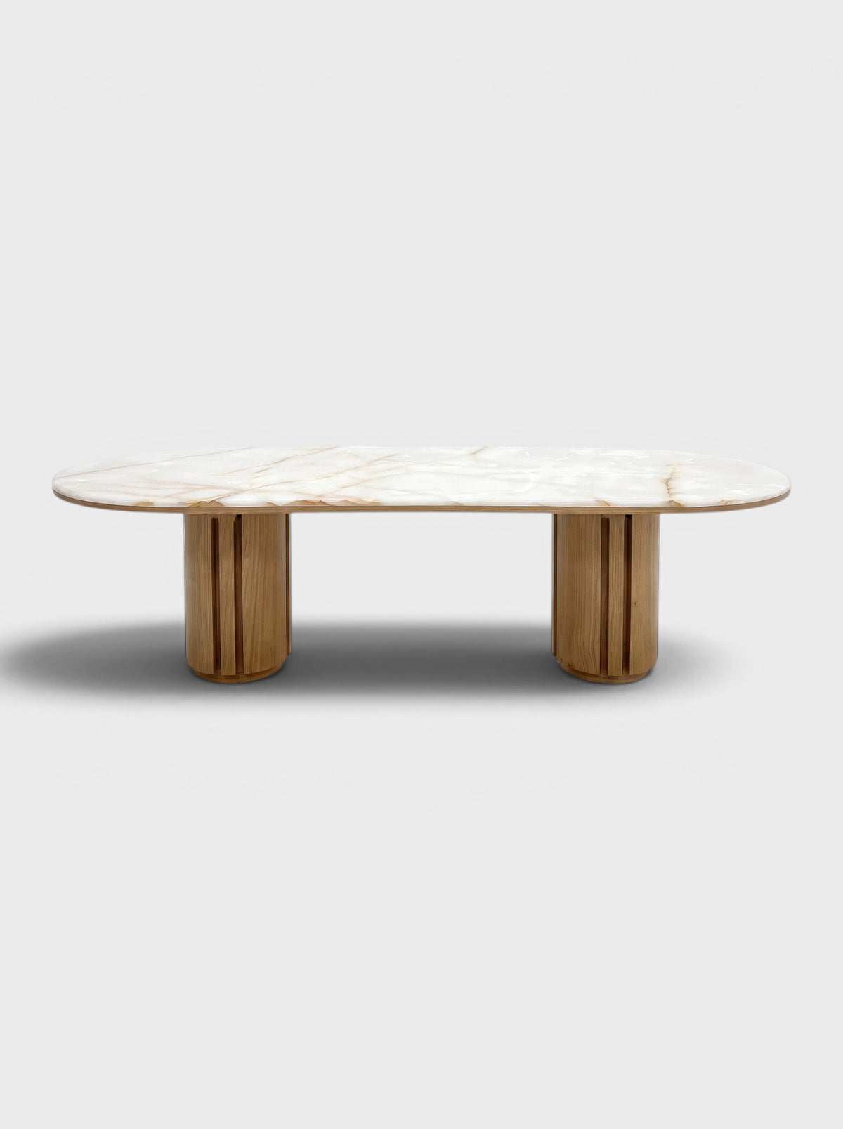 Mira Oak And Shell Onyx Dining Table