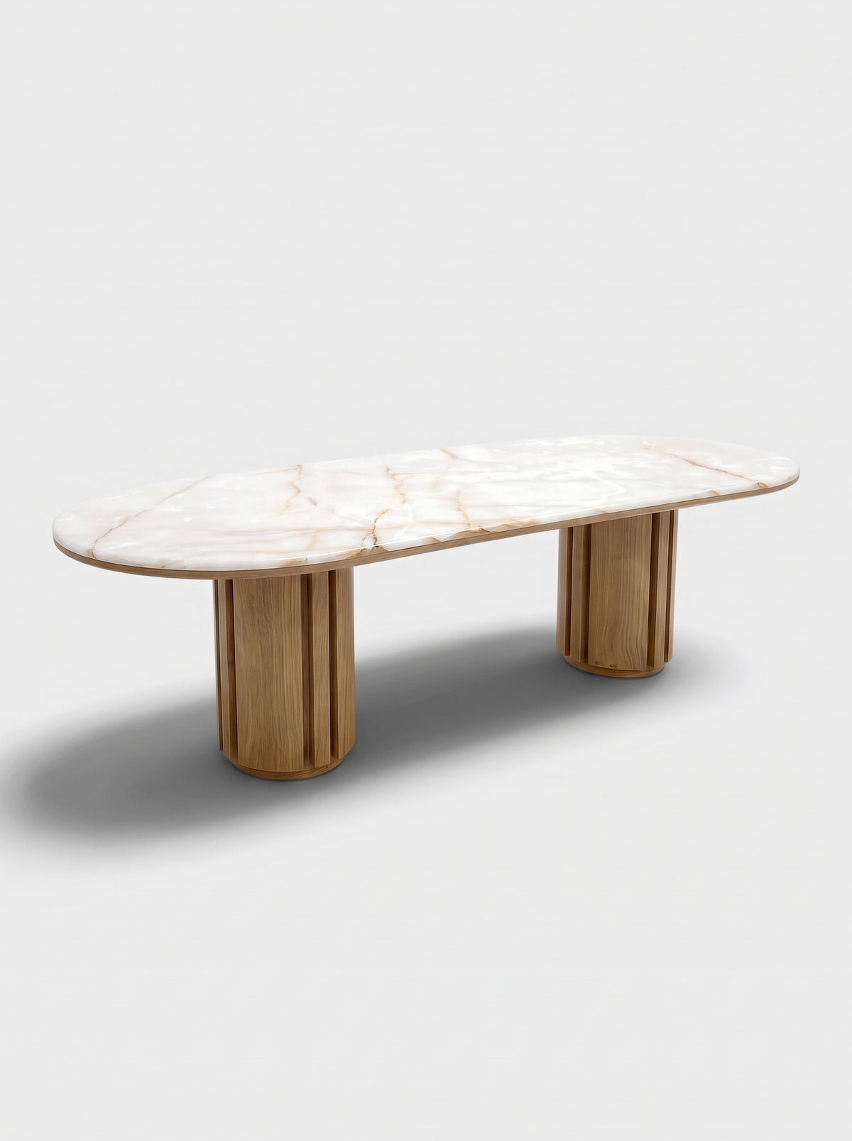 Mira Oak And Shell Onyx Dining Table
