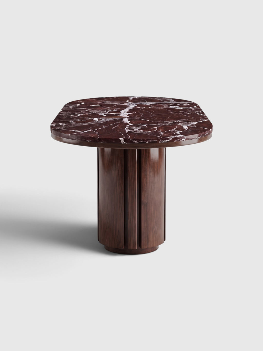 Mira Wood And Rosso Levanto Marble Dining Table