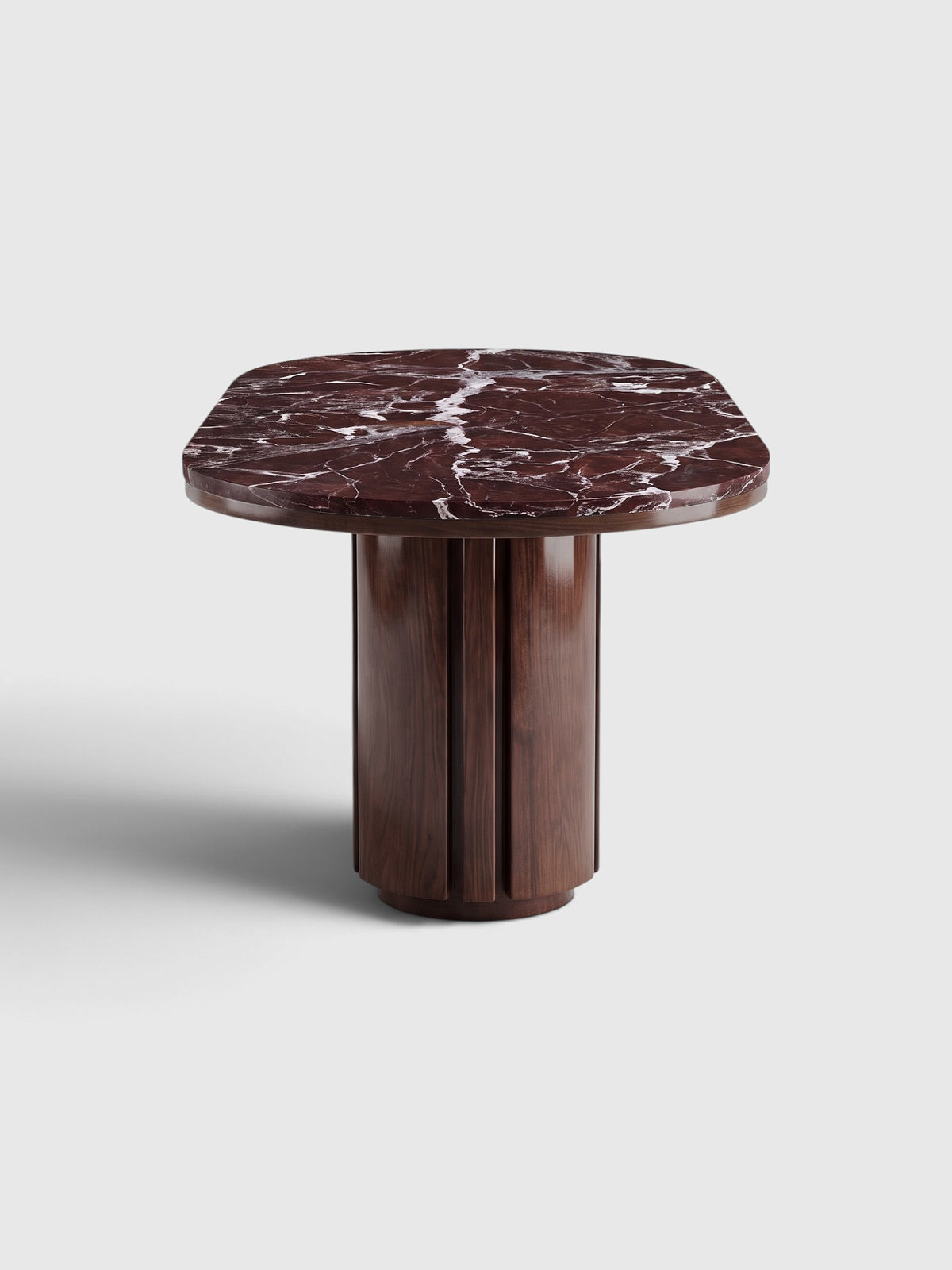Mira Wood And Rosso Levanto Marble Dining Table