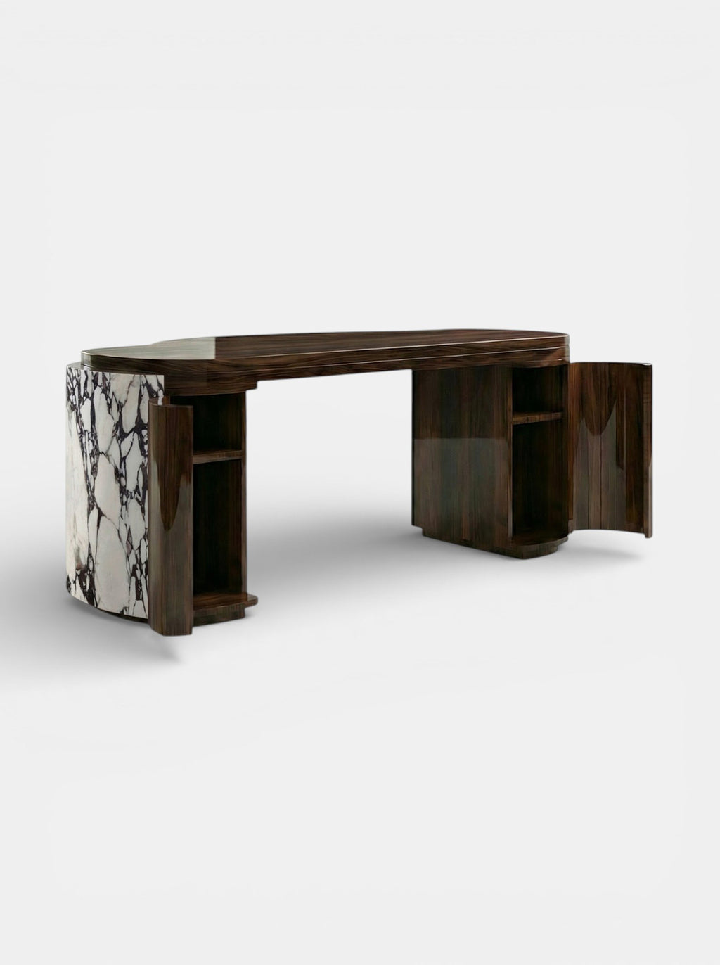 MARBERA Moka Designer Marble Desk Italian Luxury Craft