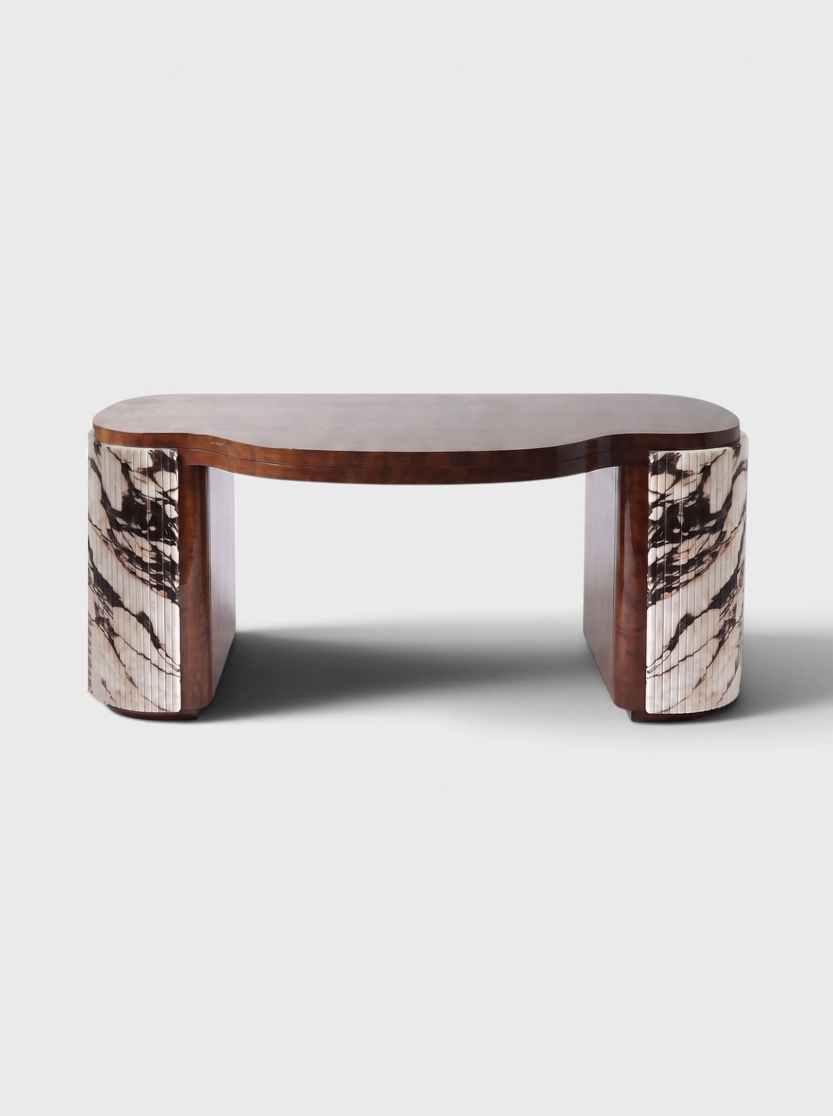 Moka Calacatta Viola And Wood Desk