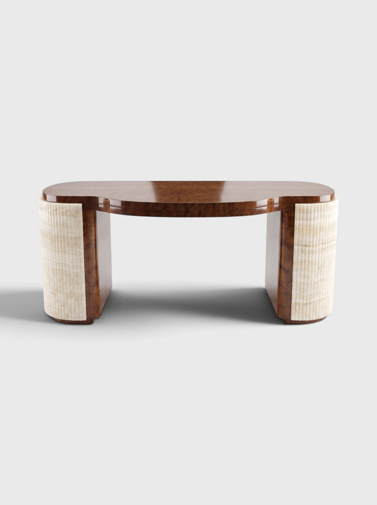Moka Ivory Onyx And Wood Desk