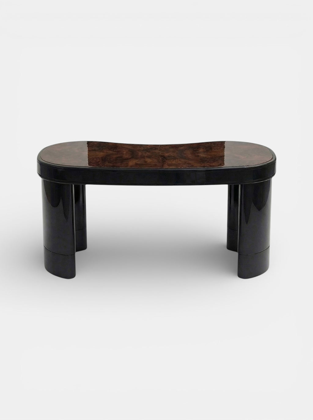 MARBERA Nicola luxury desk in black marble and burl wood - Italian crafted office furniture design