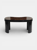 MARBERA Nicola luxury desk in black marble and burl wood - Italian crafted office furniture design