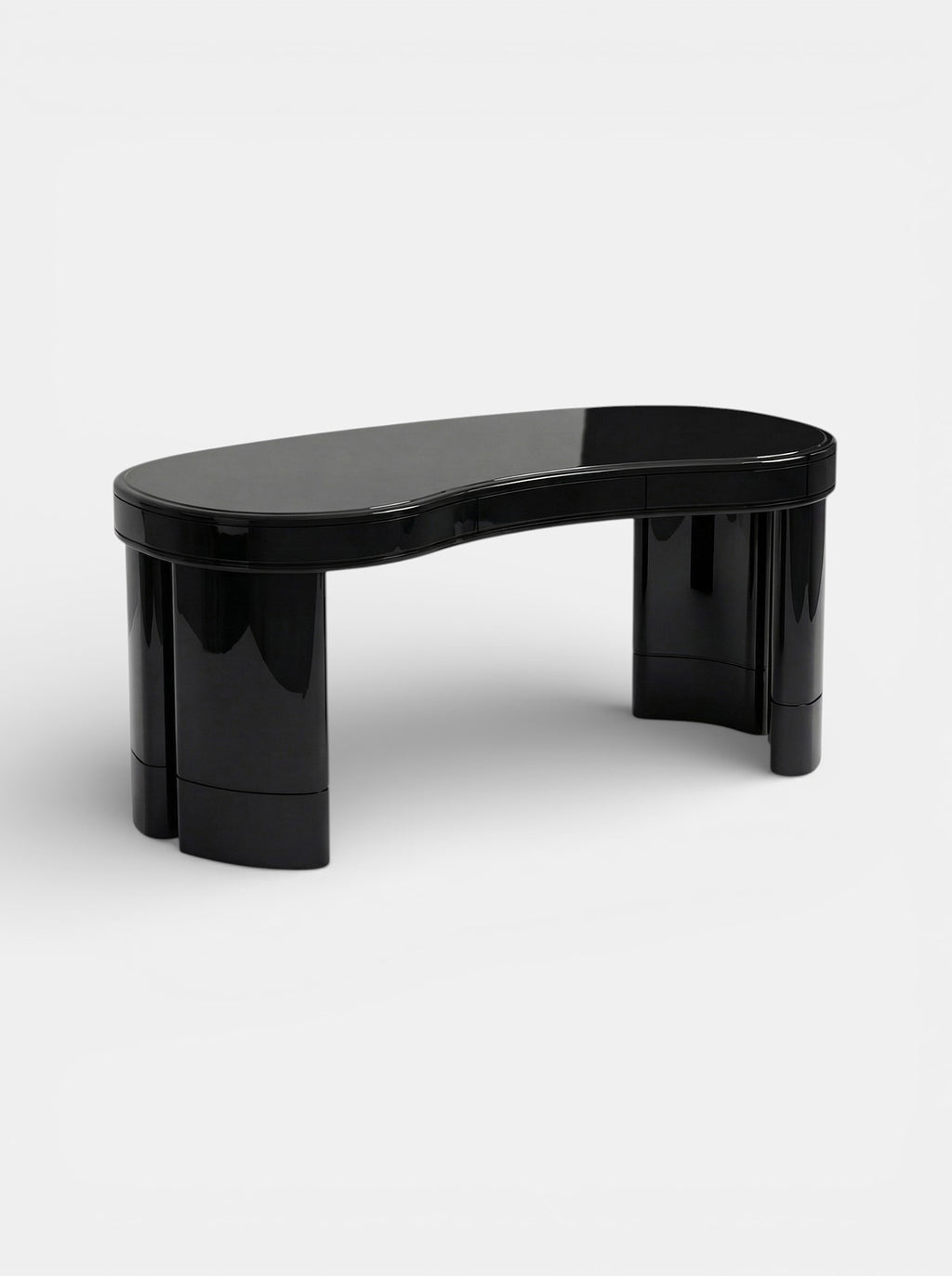 Premium black lacquered Nicola desk - three-quarter view of contemporary Italian luxury furniture