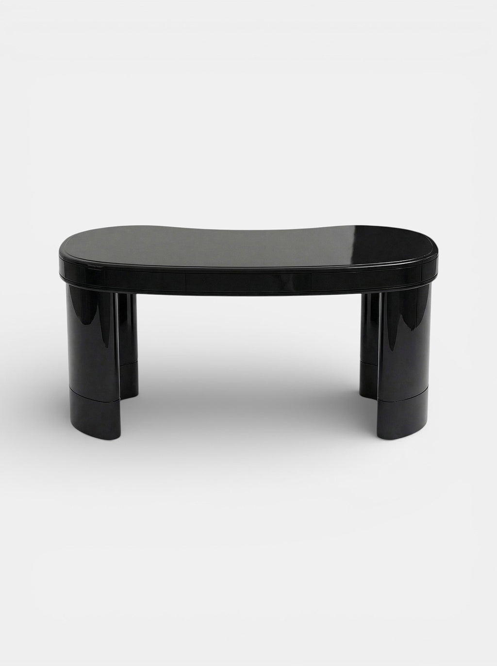Modern Nicola desk in glossy black lacquered finish - sleek contemporary Italian furniture design