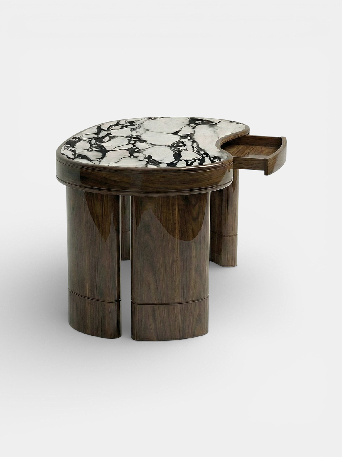 MARBERA Nicola Calacatta Marble Wood Desk Italian Luxury