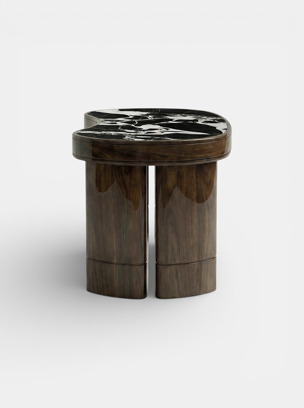 Luxury Nicola desk with Grand Antique marble surface - detailed view of natural stone patterns