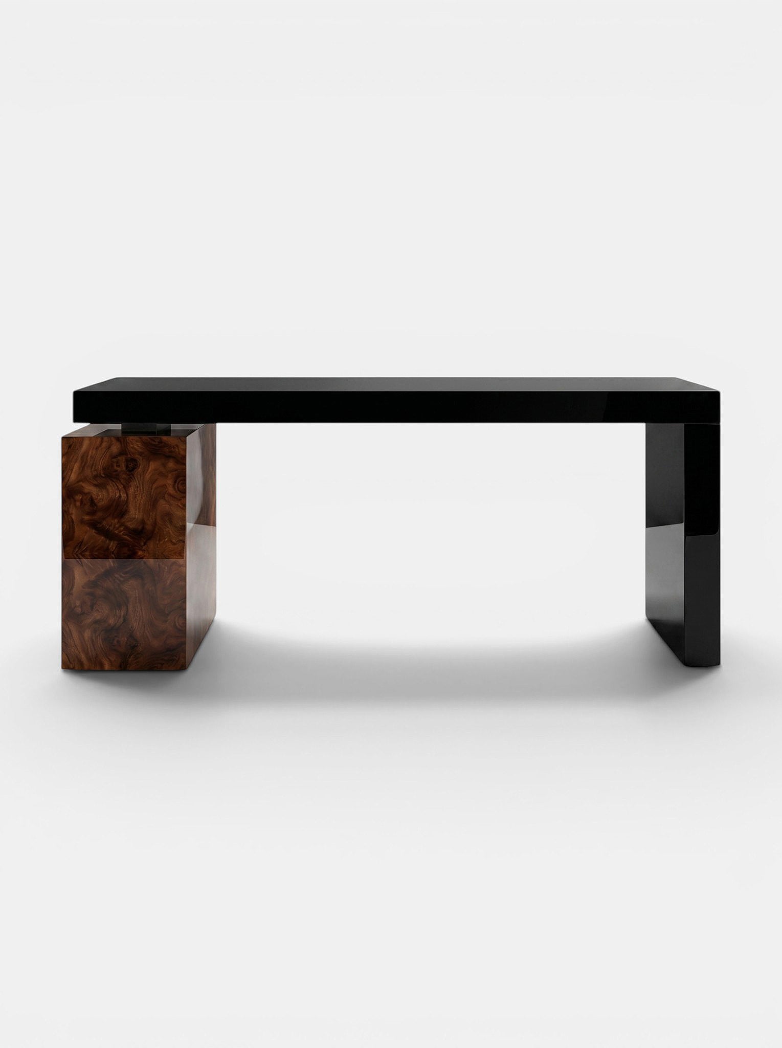 Nina Black And Burl Wood Desk