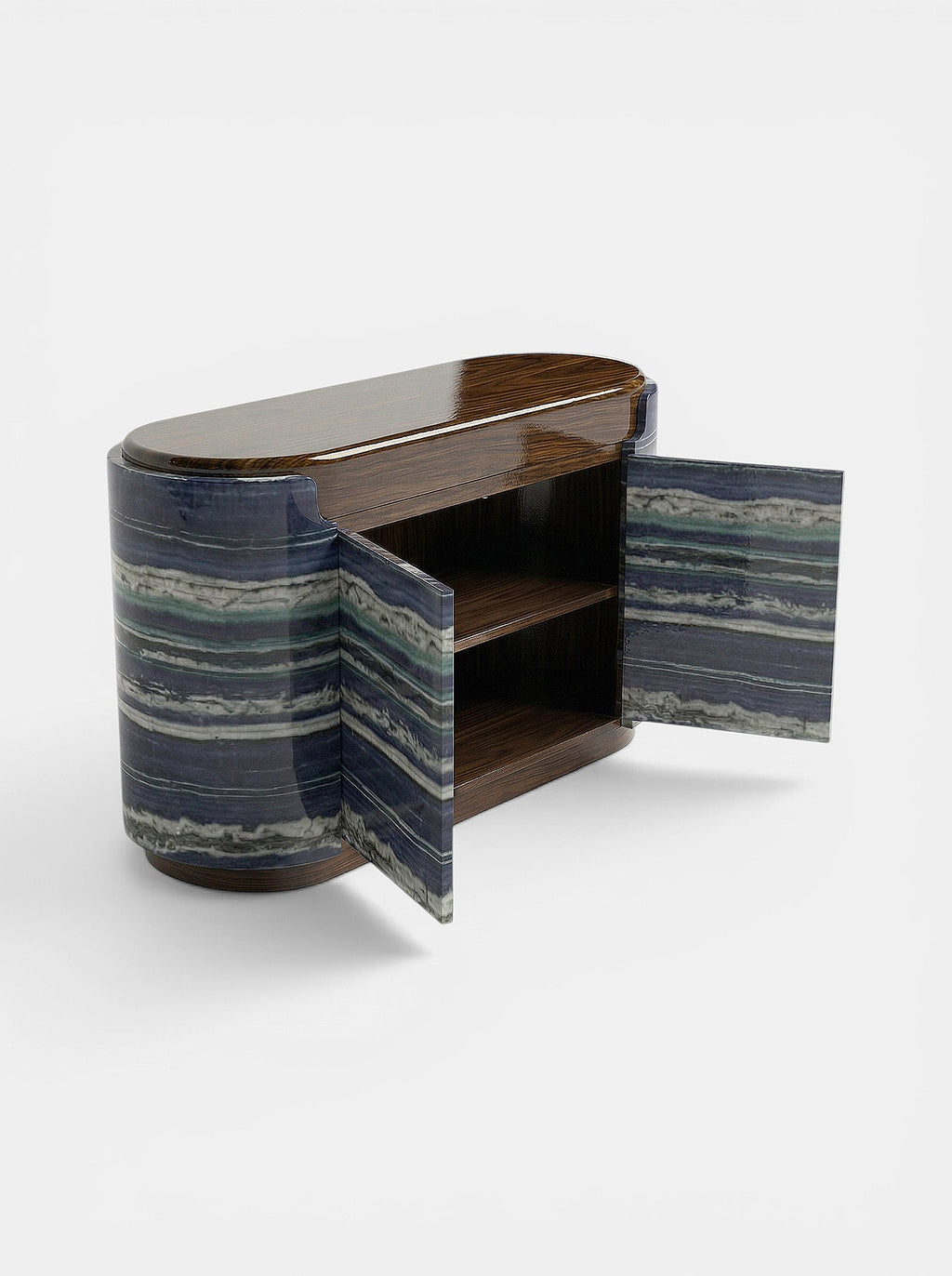 Nori Storage Wood And Bulgari Marble