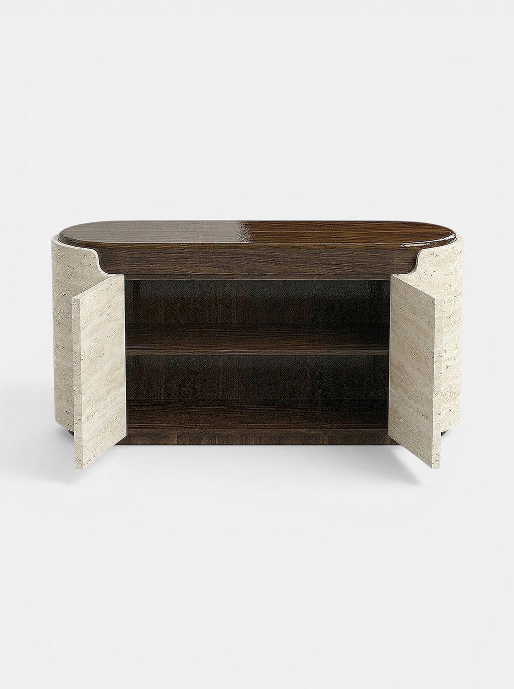 Nori Storage Wood And Travertine