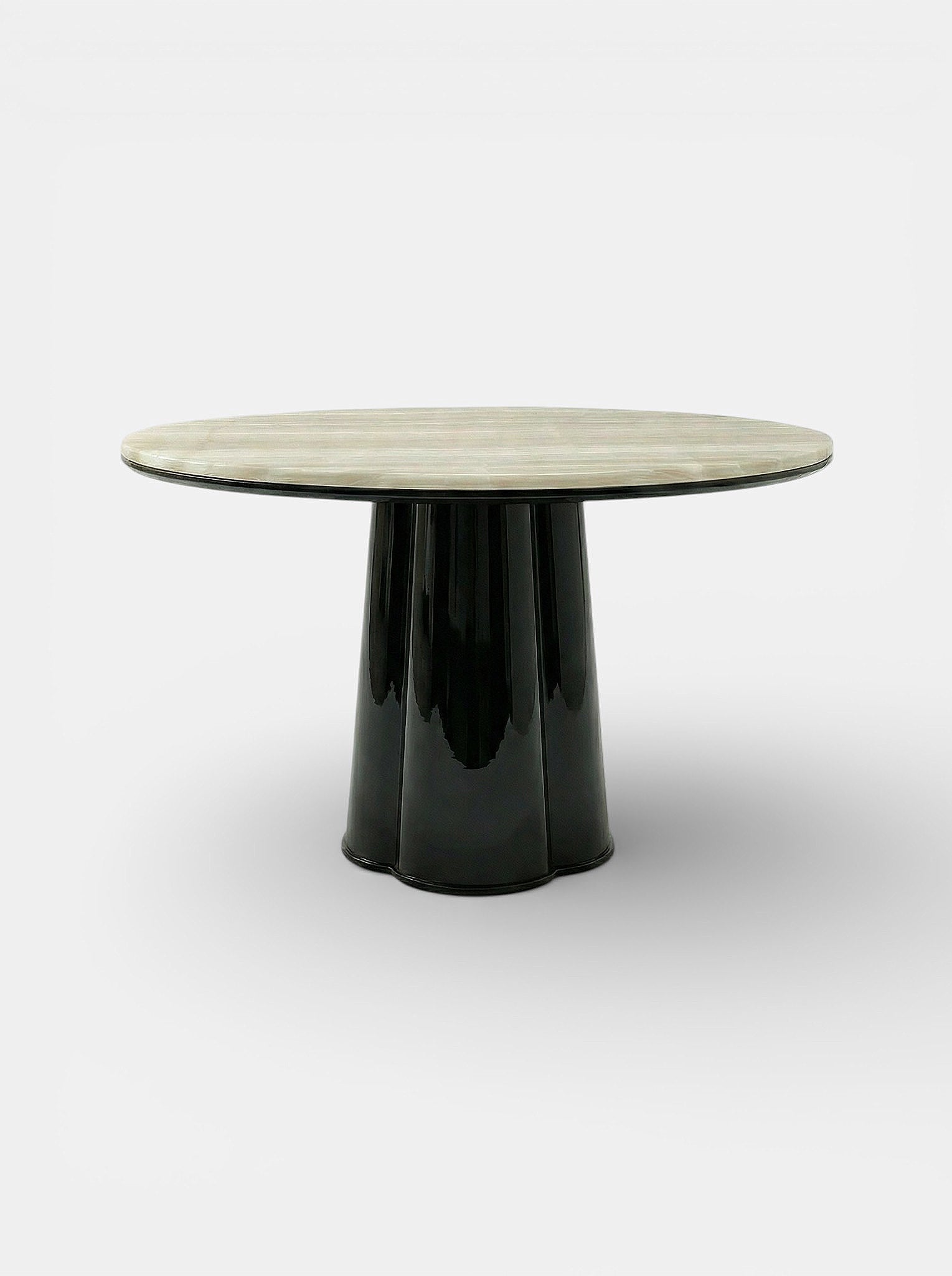 Poli Black Lacquered And Ivory Onyx