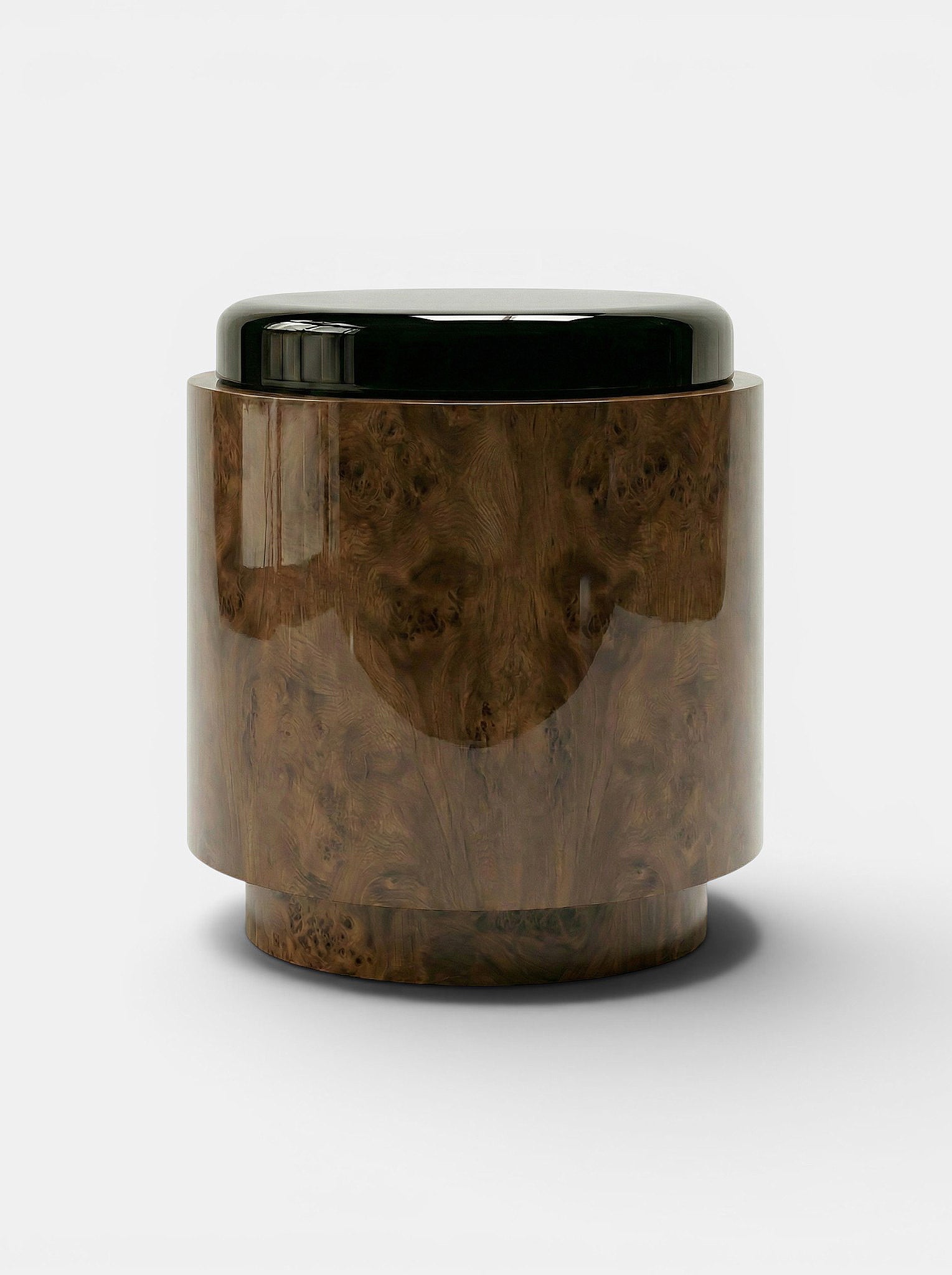 Pompon Dark Burl Wood Off-White And Black